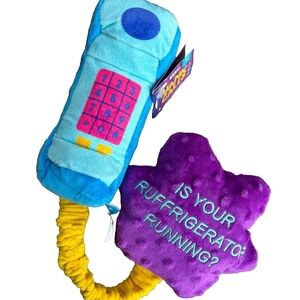 Bark Yank Call Dog Chew Toy Crinkle Tug plush Slumber Party Refrigerator Running